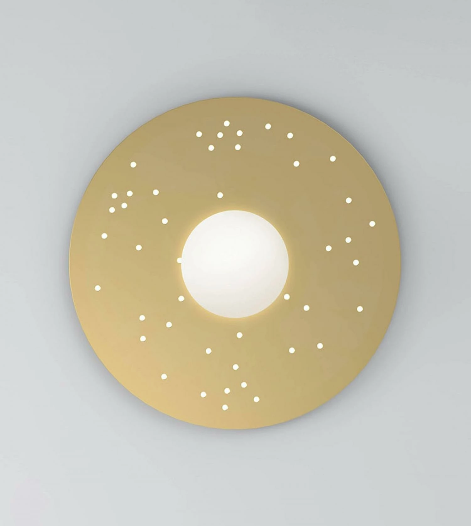 Plafonnier Plate And Sphere Sliver Perforation - 65cm - Dots 3 Plafonnier Plate And Sphere Sliver Perforation - 65cm - Dots