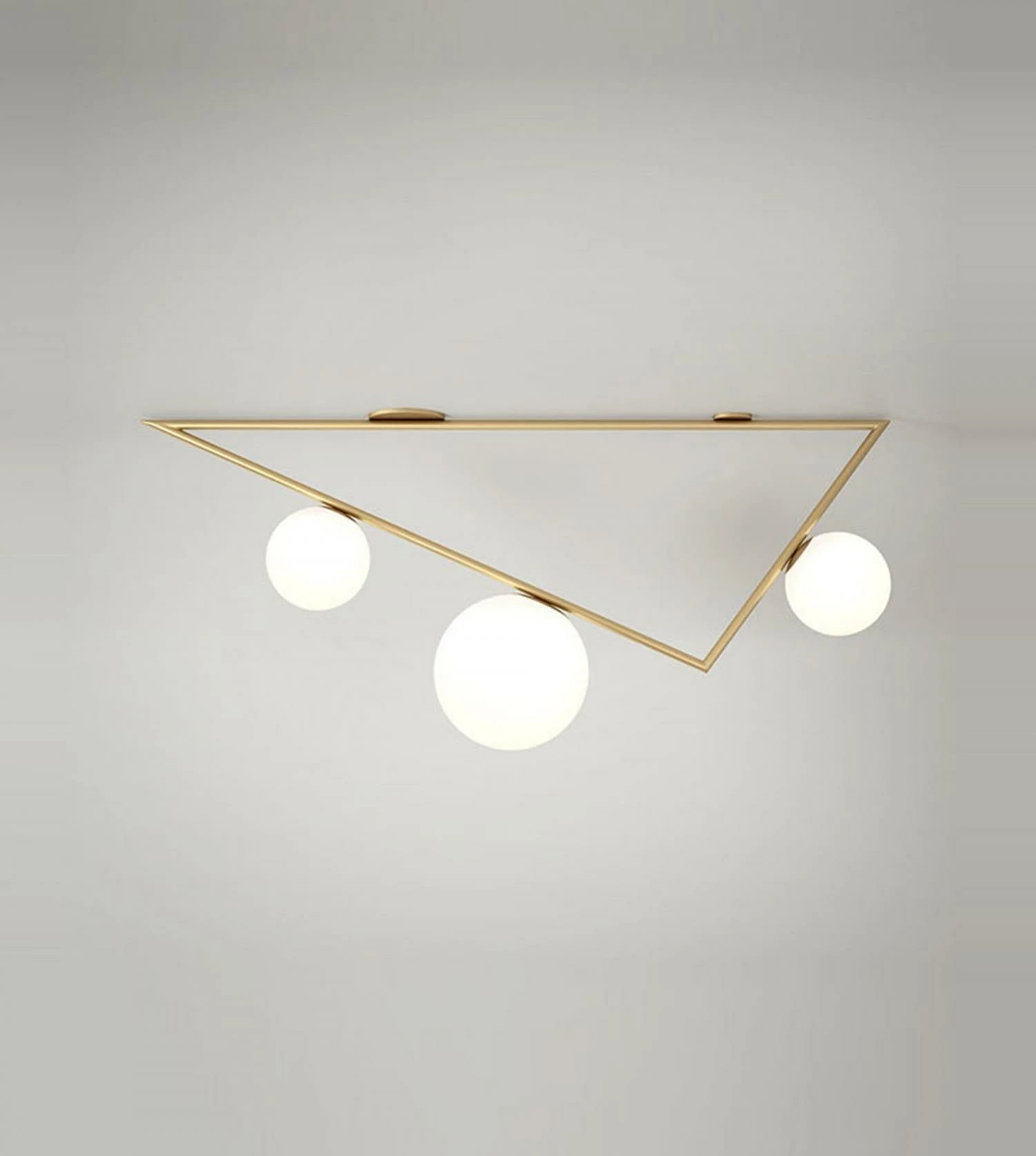 Plafonnier Triangle 2+1 Globe - 1m 4 Plafonnier Triangle 2+1 Globe - 1m – Image 2