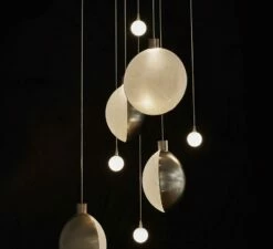 Suspension Lune Et Satellite 4+3 -BLOU PARIS Soldes suspension lune 4